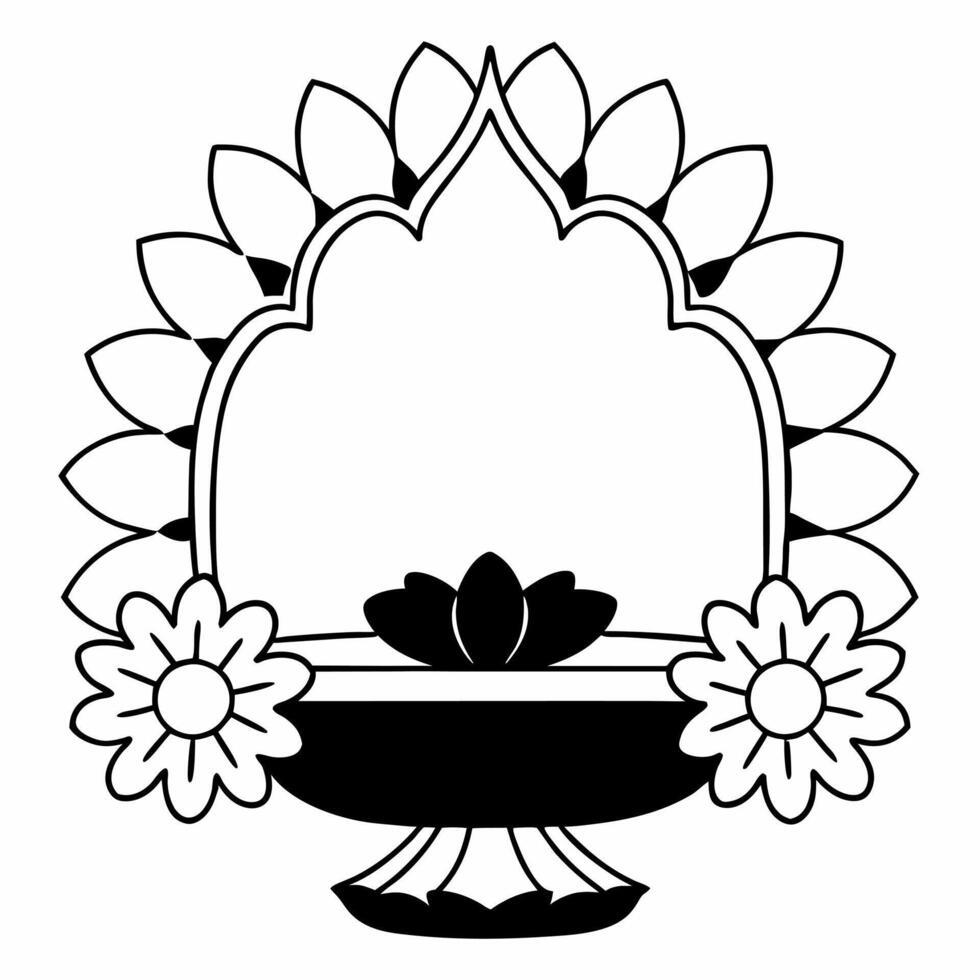 Flat Floating Flower Petals and Tika Podium with Copy Space Clean vector