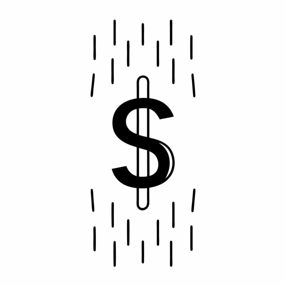 Flat Floating Dollar Sign and Piggy Bank Clean vector