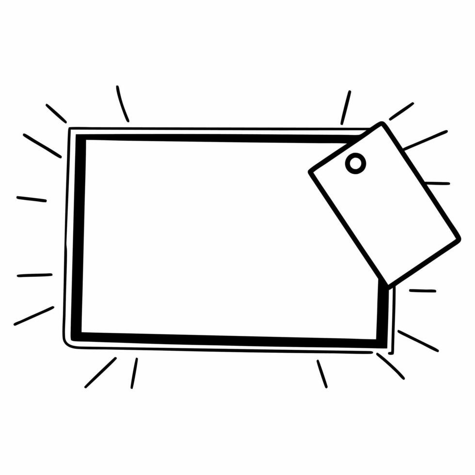 Flat Floating gift card and glowing discount tag frame with copy space Clean vector