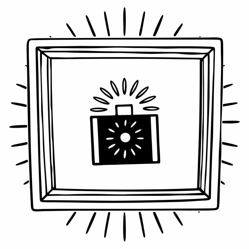 Flat Floating glowing gift box and sale badge frame with copy space Clean vector