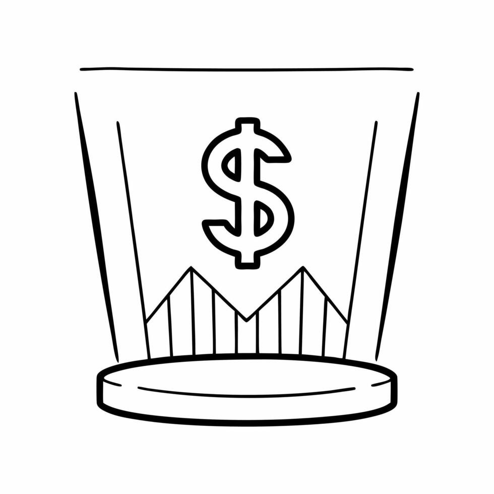 Flat Floating holographic dollar sign and a checkbook on a glossy white background with ample copy space Clean Set 2 vector