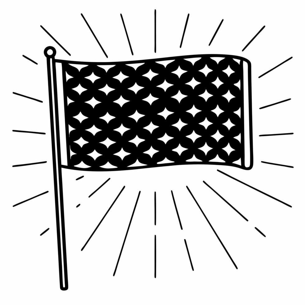Flat Floating holographic flag with glowing human rights symbols copy space Clean vector