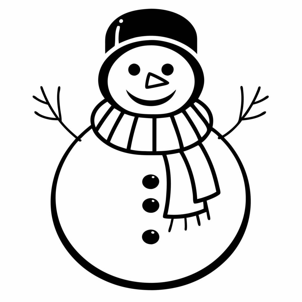 Flat Floating holographic snowman and glowing scarf with copy space Clean vector