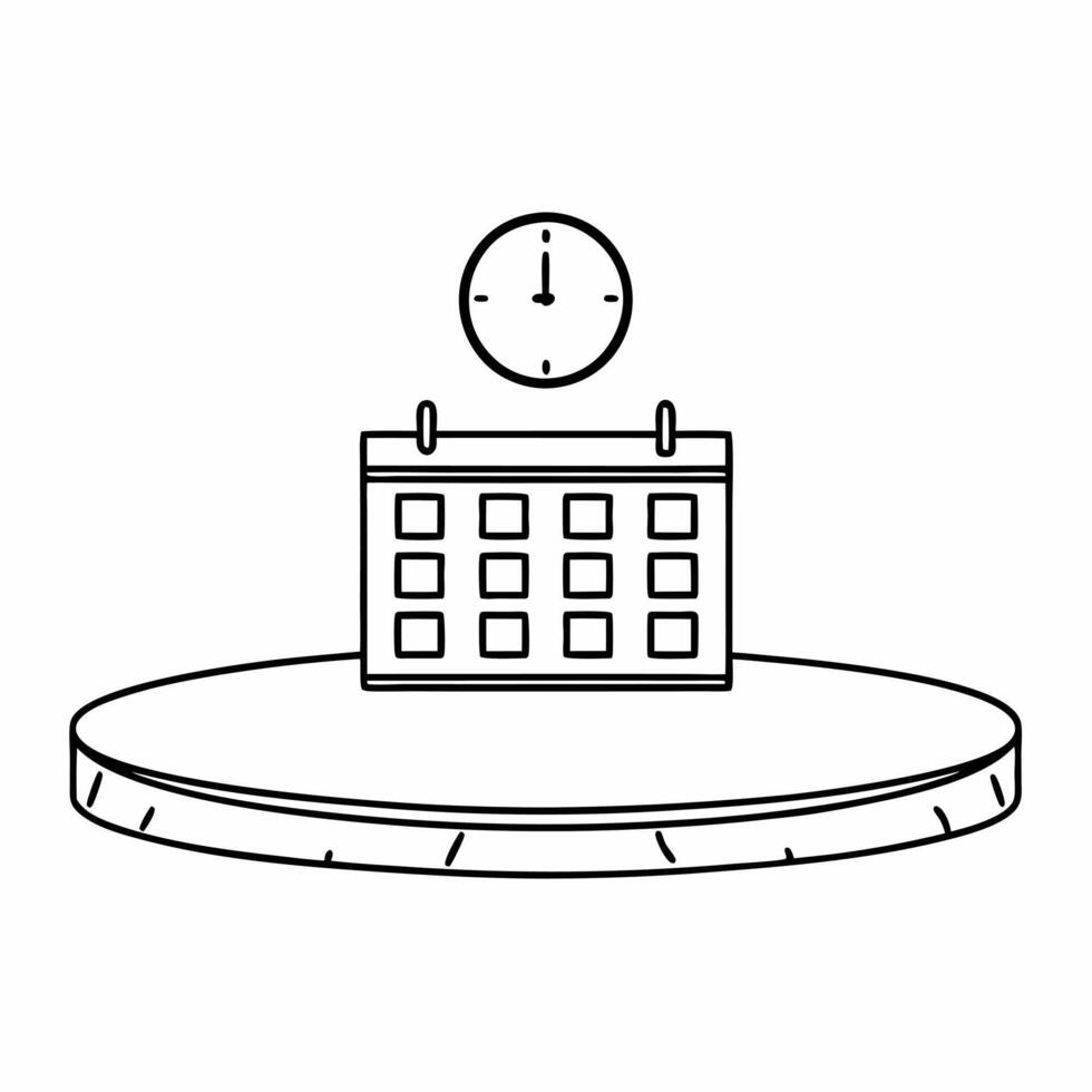 Flat Floating sale clock and Cyber Monday calendar podium with copy space Clean Set 2 vector