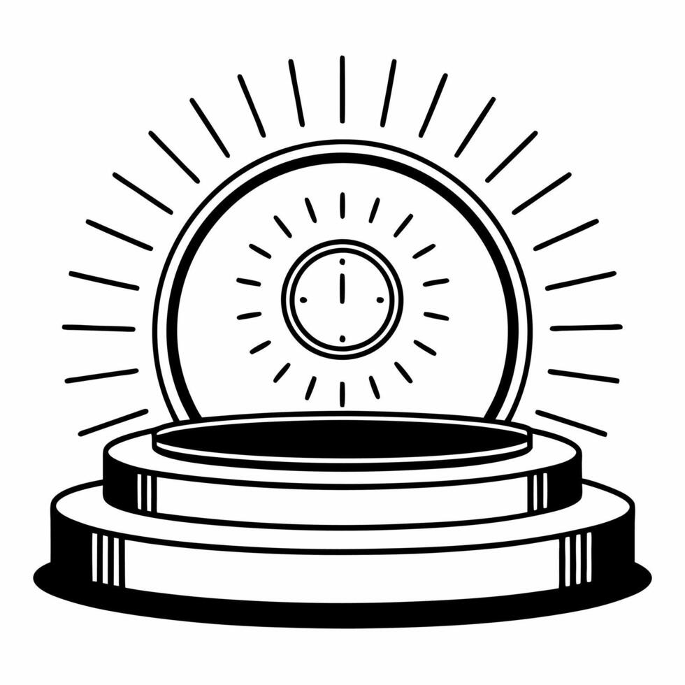 Flat Floating sale clock and Cyber Monday calendar podium with copy space Clean vector
