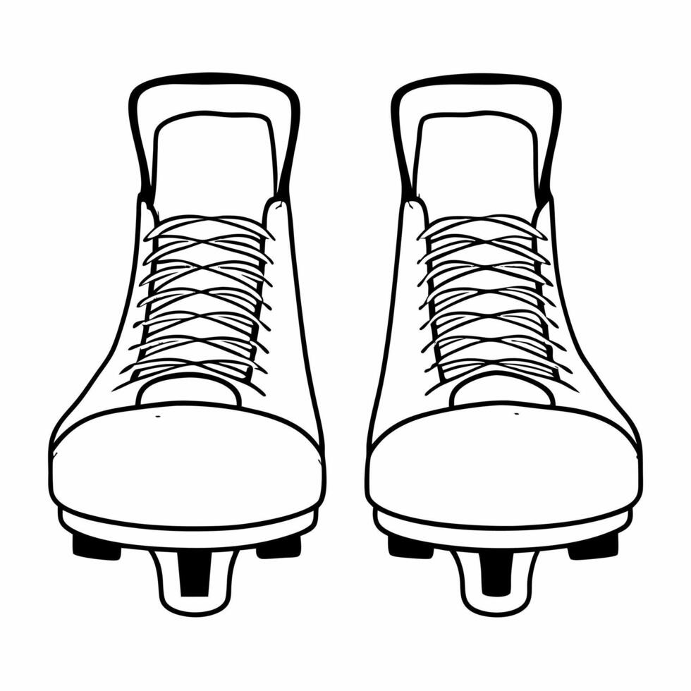 Flat Flying pair of ice skates with glowing edges isolated on white Clean vector