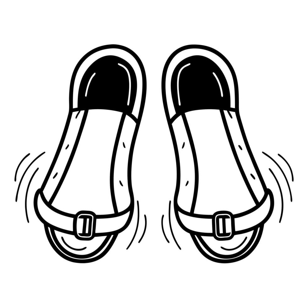 Flat Flying pair of ice skates with frosted blades isolated on white Clean vector