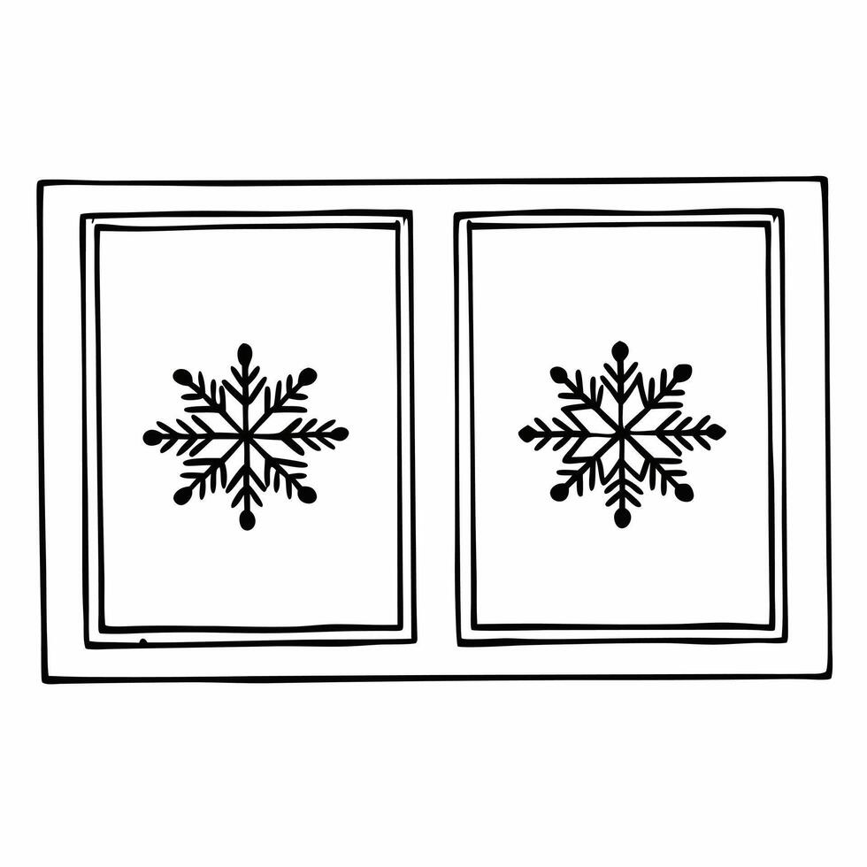 Flat Frosted window icon with snowflakes isolated on white Clean vector