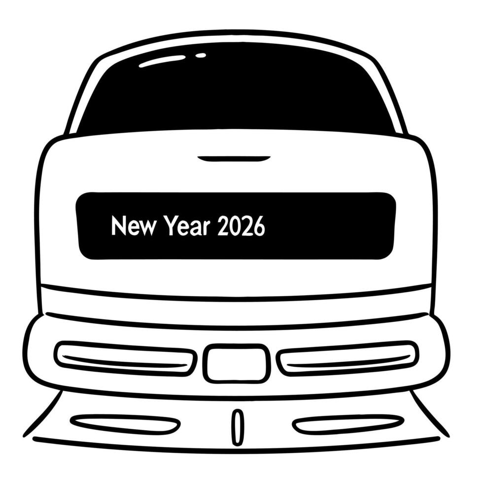 Flat Futuristic New Year Technology Clean vector