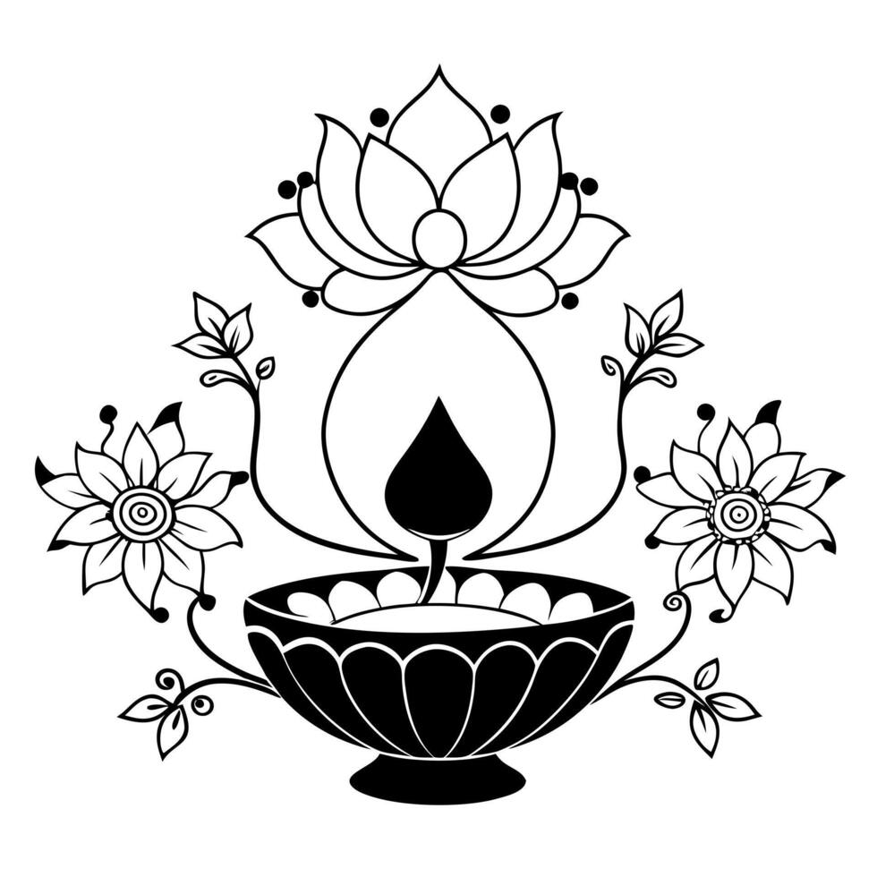 Flat Glossy background of floral arrangements for Labh Pancham Clean Set 2 vector