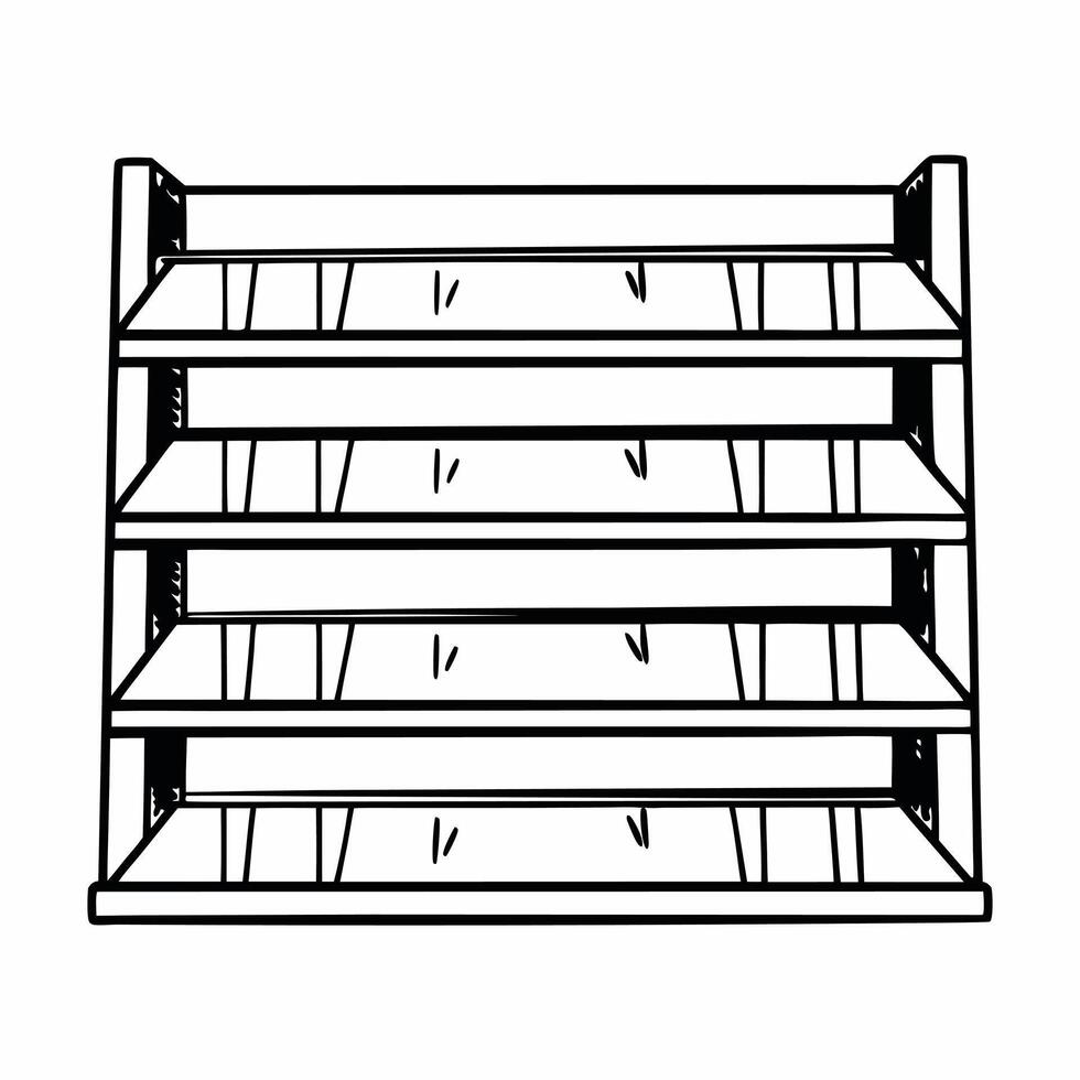 Flat Glossy Background with Product Display Shelves Clean vector