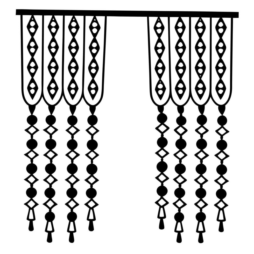 Flat Glossy Diwali torans door hangings with glowing beads draped across a vibrant and colorful background Clean vector