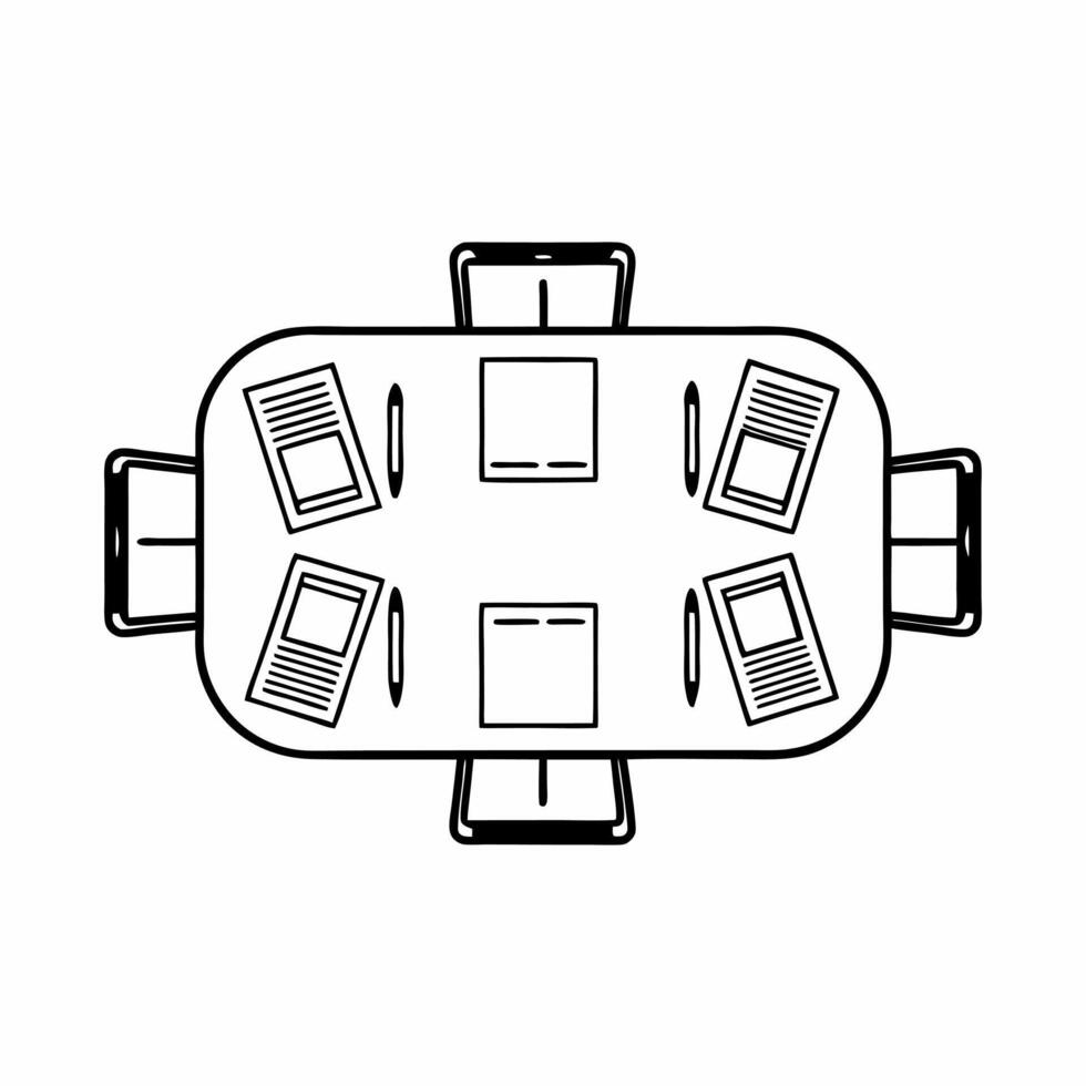 Flat Glossy Office Desk with Business Tools Clean vector