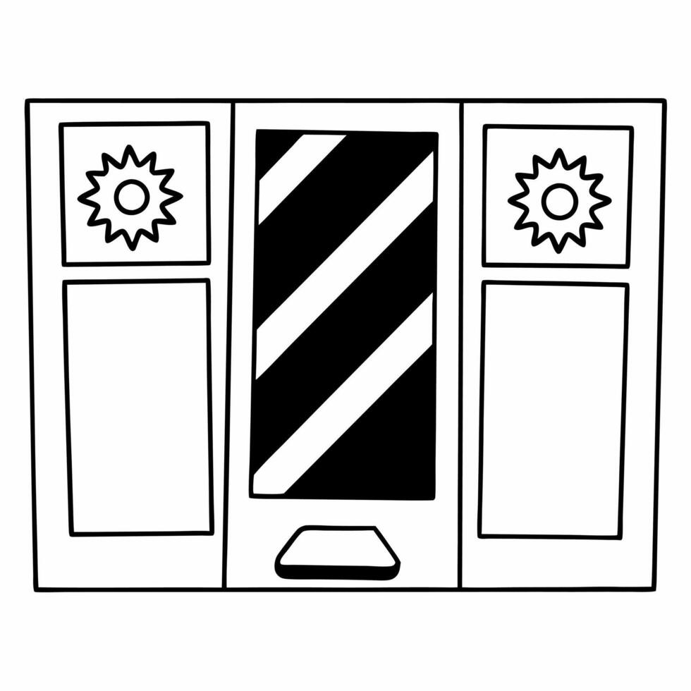 Flat Glossy Retail Window Display with Sale Stickers Clean vector