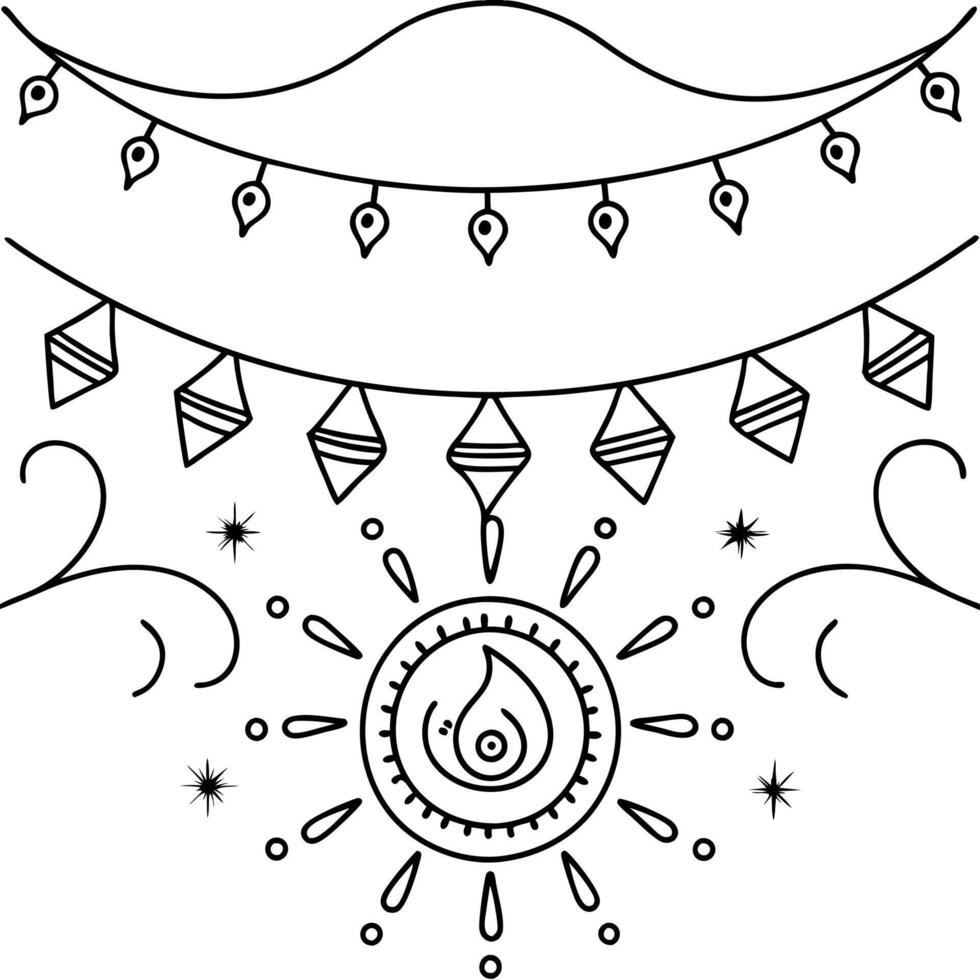 Flat Glowing abstract art of a digital festival with Labh Pancham colors Clean Set 2 vector