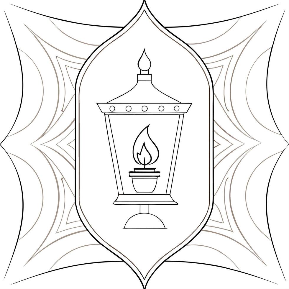 Flat Glowing abstract art of a digital lamp with Labh Pancham motifs Clean Set 2 vector