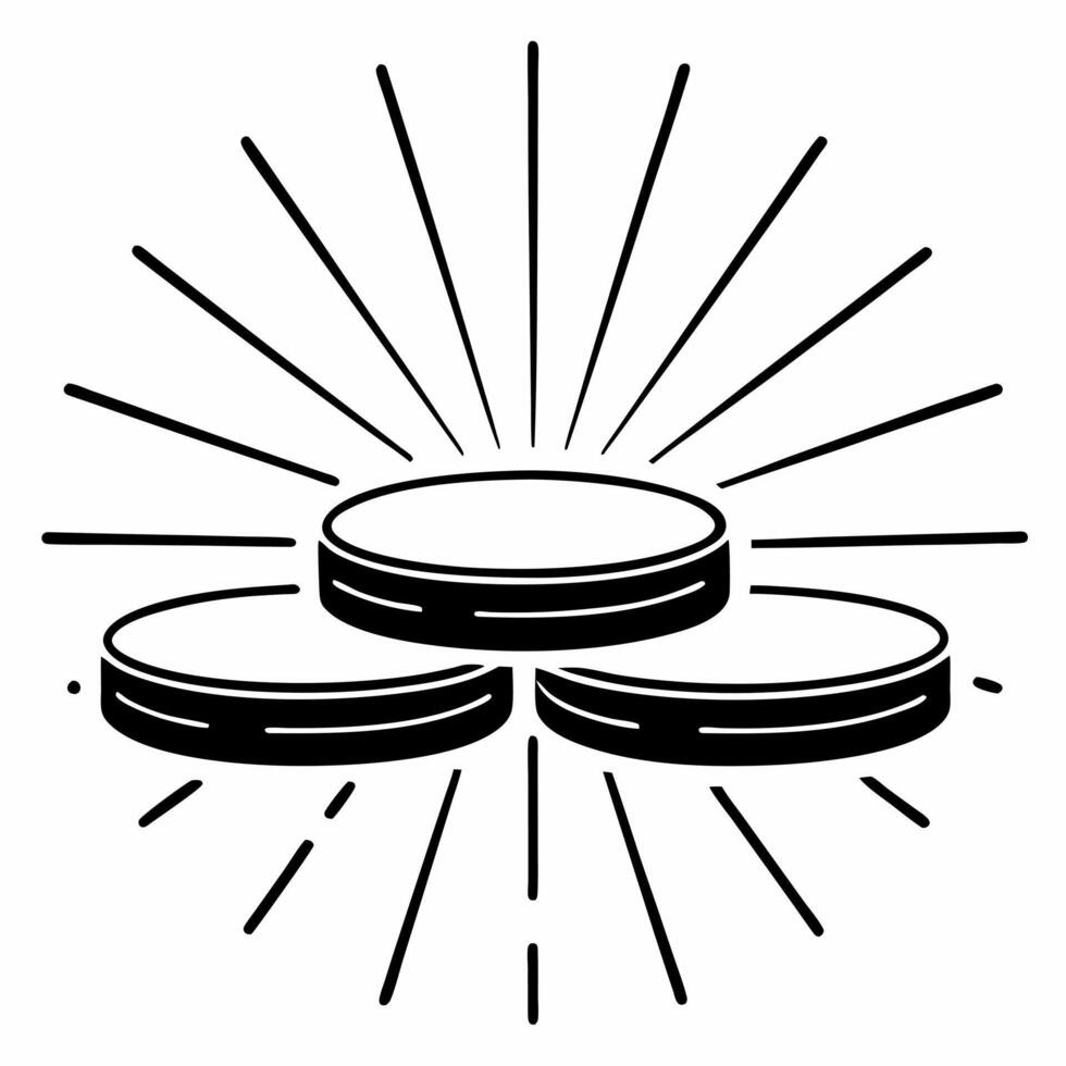 Flat Glowing Abstract Coins in Digital Space Clean vector