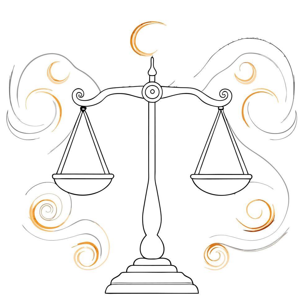 Flat Glowing abstract design of a digital balance with Labh Pancham symbols Clean Set 2 vector