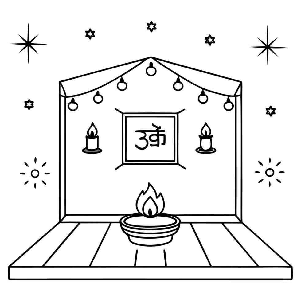 Flat Glowing abstract design of a digital balance with Labh Pancham symbols Clean Set 3 vector