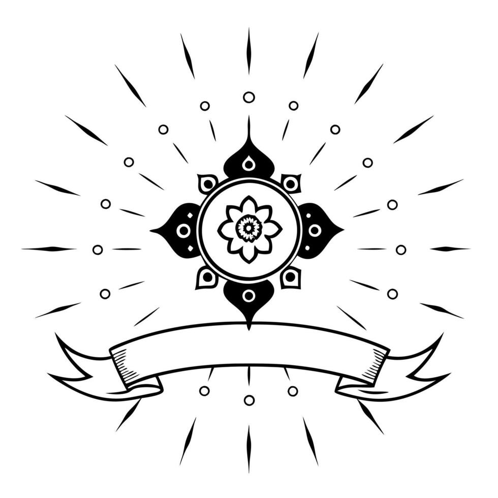 Flat Glowing abstract digital art of Labh Pancham with sacred symbols Clean vector
