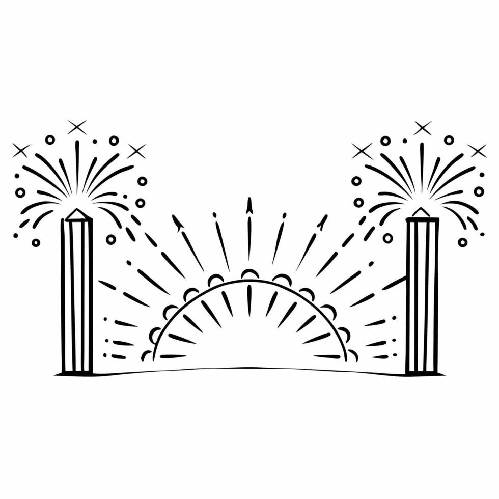 Flat Glowing Abstract Festival Scene Clean vector