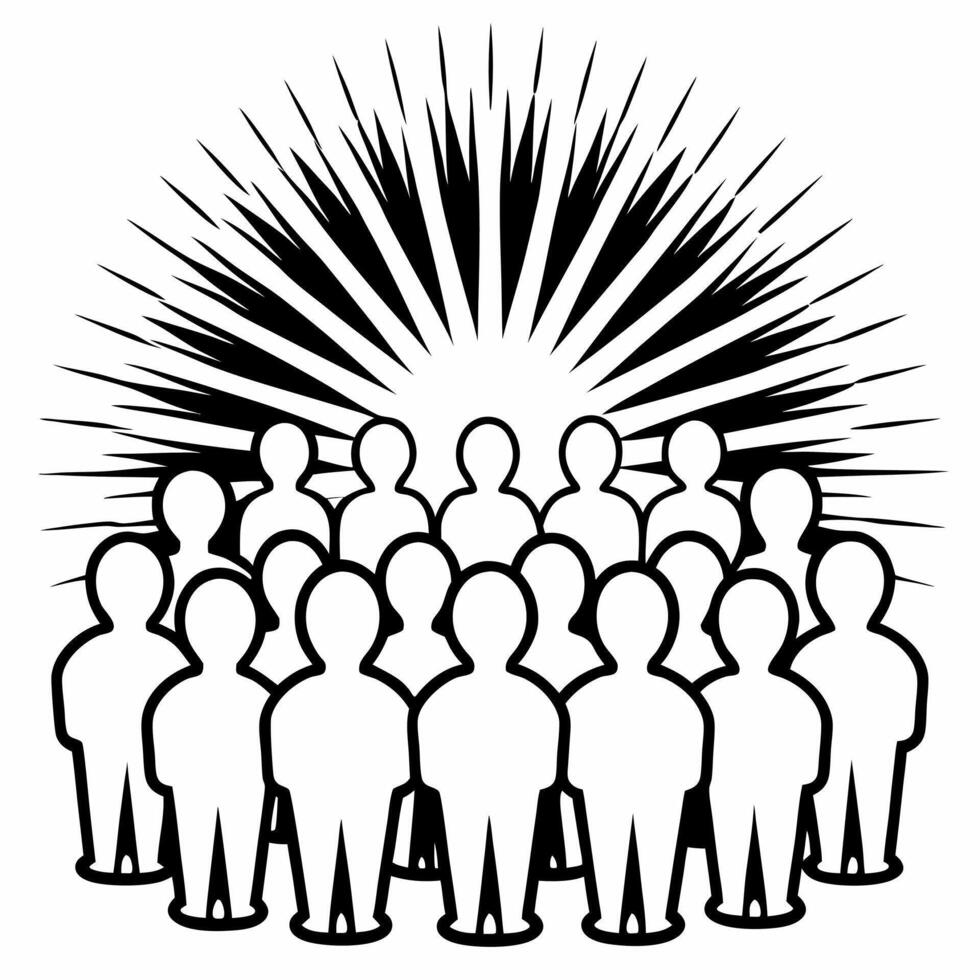Flat Glowing digital abstract crowd of people symbolizing diversity on Human Rights Day Clean vector