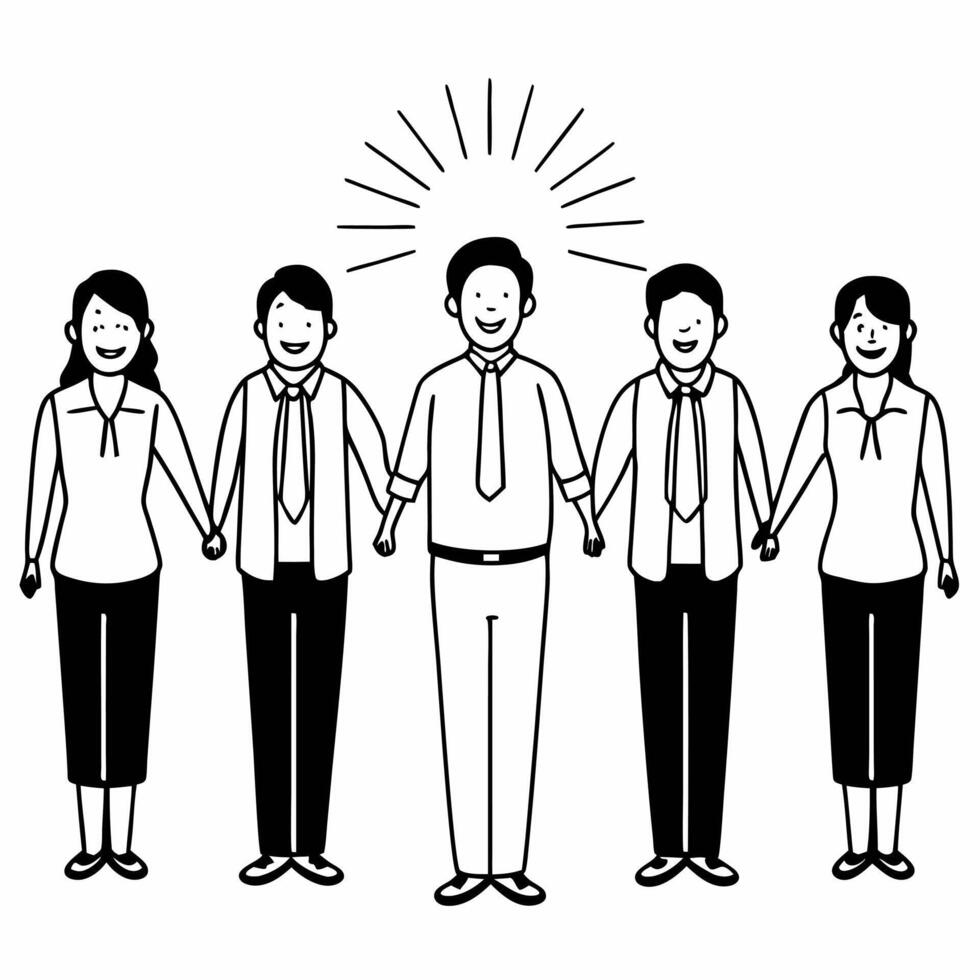 Flat Group of diverse people candidly laughing and embracing for Human Rights Day Clean vector