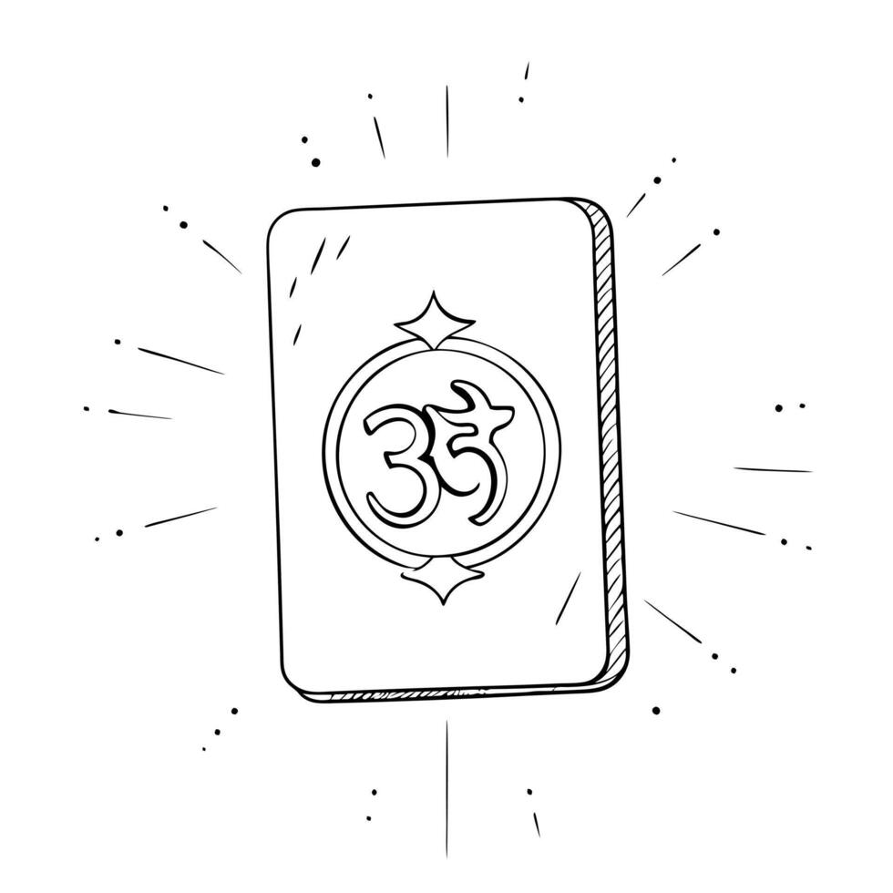 Flat Holographic calculator with Labh Pancham symbol and copy space concept as A floating holographic calculator displaying the Labh Pancham symbol on its glossy surface isolated a Squre vector