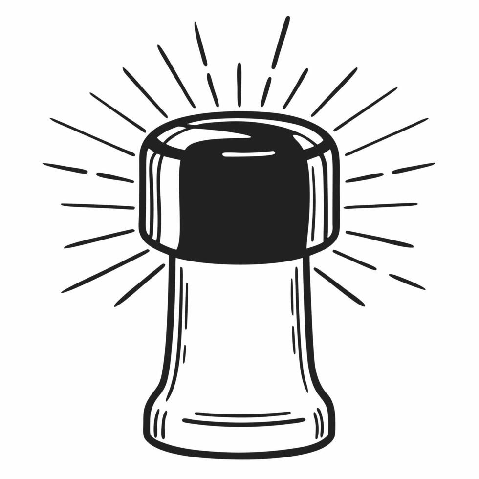 Flat Holographic Champagne Bottle Cork concept as Medium shot of a holographic champagne bottle cork against a plain white background with copy space Camera highlights the sleek f Squre vector