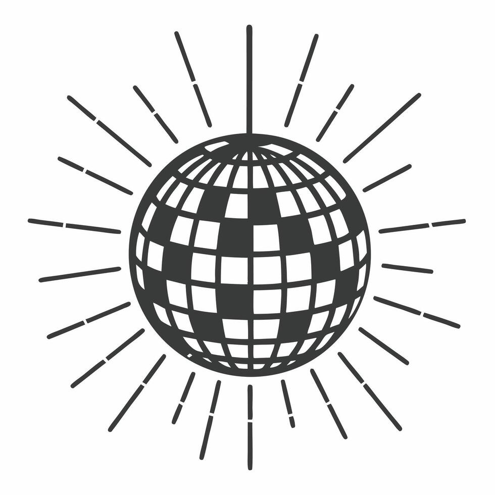 Flat Holographic Disco Ball concept as Close up of a holographic disco ball emitting glowing light beams against a plain white background with copy space Camera captures the mesme Squre Set 2 vector