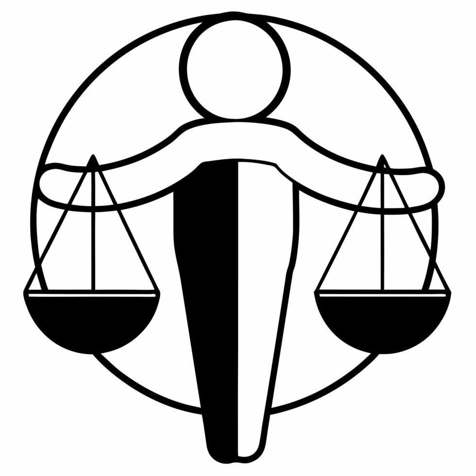 Flat Holographic human figure holding scales glowing background copy space concept as A holographic human figure holding a set of glowing scales floating in a clean white space wit Squre vector