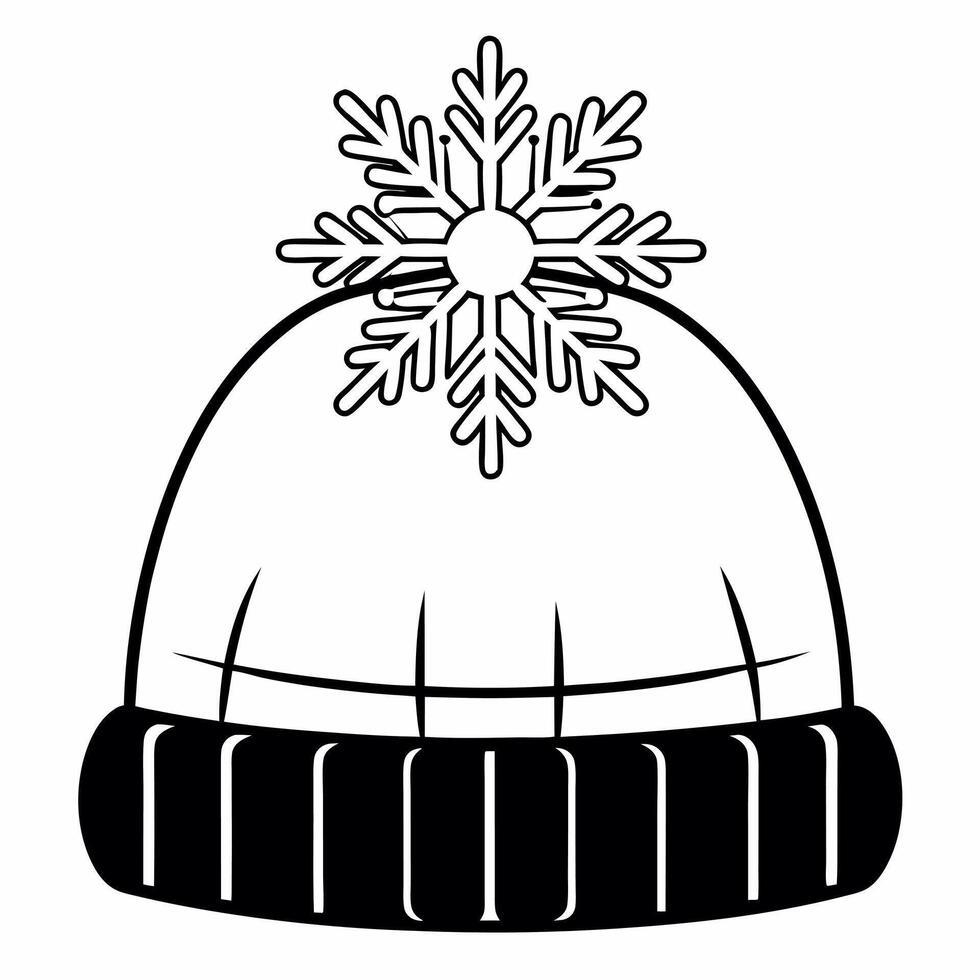 Flat Holographic snowflake and glowing winter hat with copy space concept as A holographic snowflake floats beside a glowing winter hat isolated on a white background This clean a Squre vector