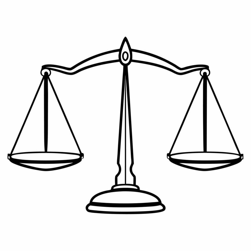 Flat Isolated balance icon symbolizing justice and fairness for Human Rights Day infographics concept as A simple of a balance icon isolated on a white background symbolizin Squre vector