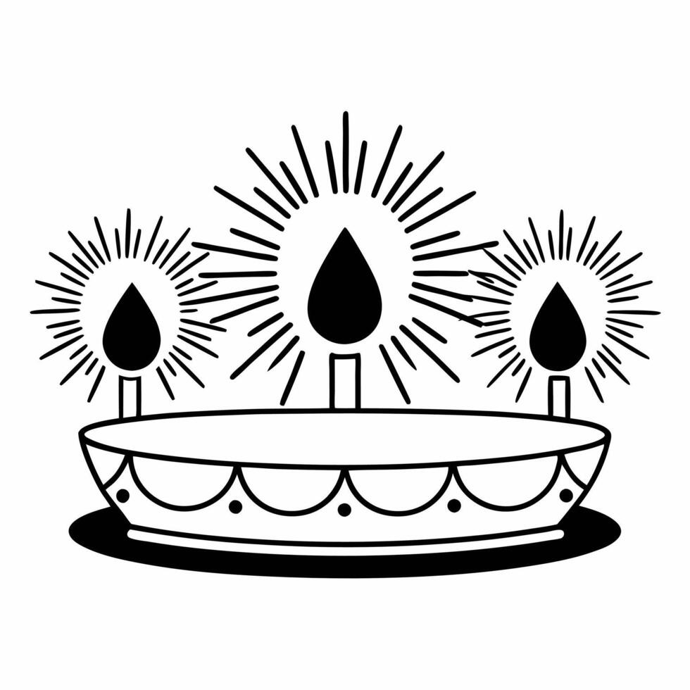 Flat Isolated Diya and Sparklers concept as A illustration combining a traditional Diya lamp with abstract sparklers isolated on a white background The design is min Squre vector