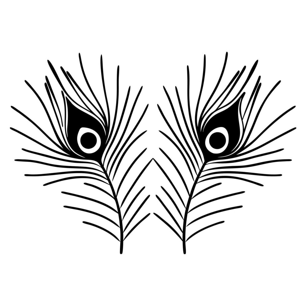 Flat Isolated Peacock Feather and Sparklers concept as A illustration featuring a colorful peacock feather paired with sparkling lines both elements isolated on a white back Squre vector