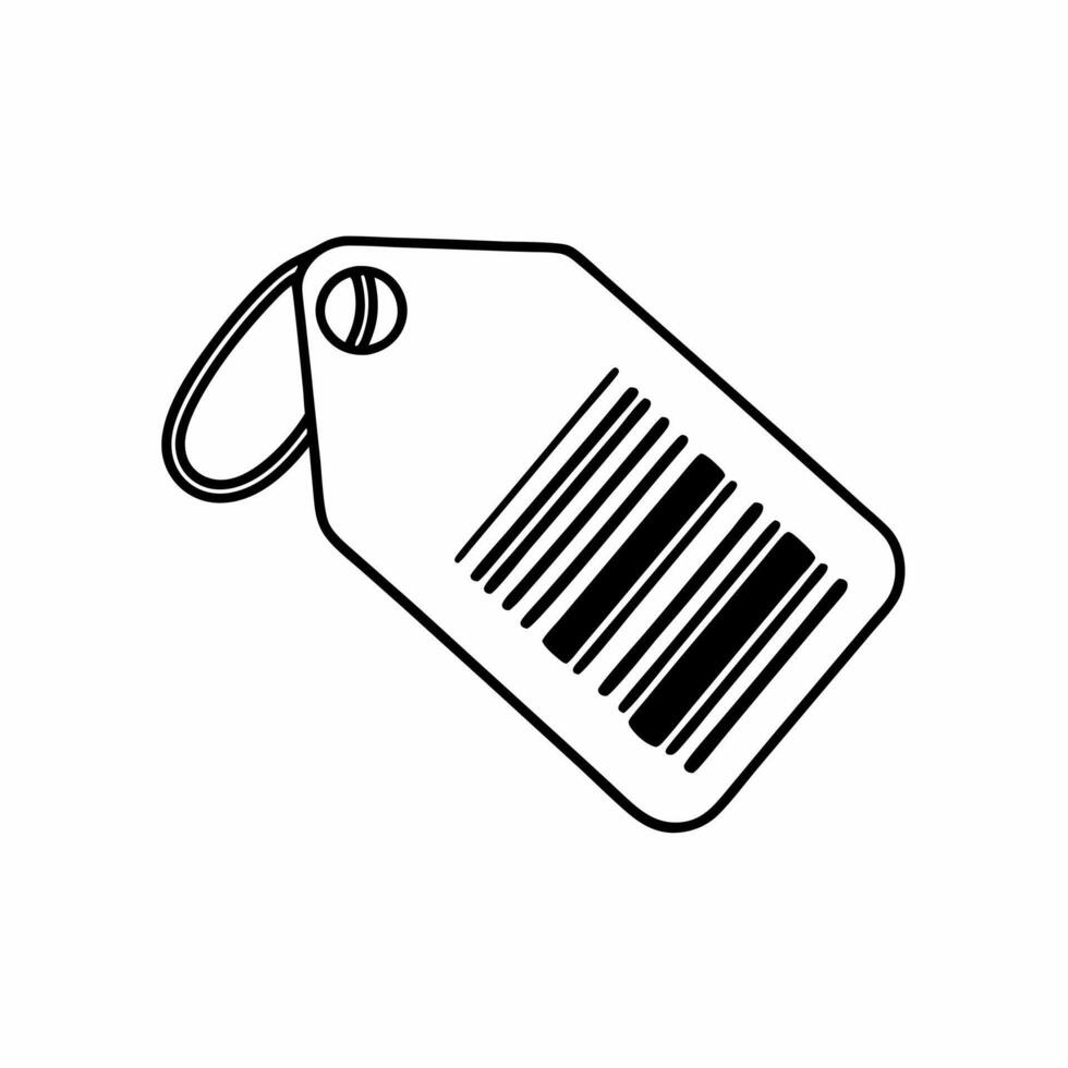 Flat Isolated Price Tag and Barcode Icon concept as A sleek illustration of a price tag paired with a barcode icon isolated on a white background The design is ideal for re Squre vector