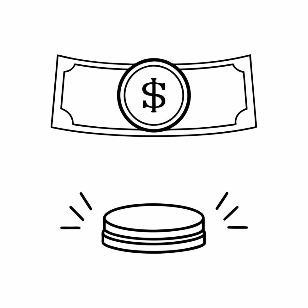 Flat Isolated Sale Badge and Dollar Coin concept as A modern design featuring a sale badge and a dollar coin both isolated on a white background The design highlight Squre vector