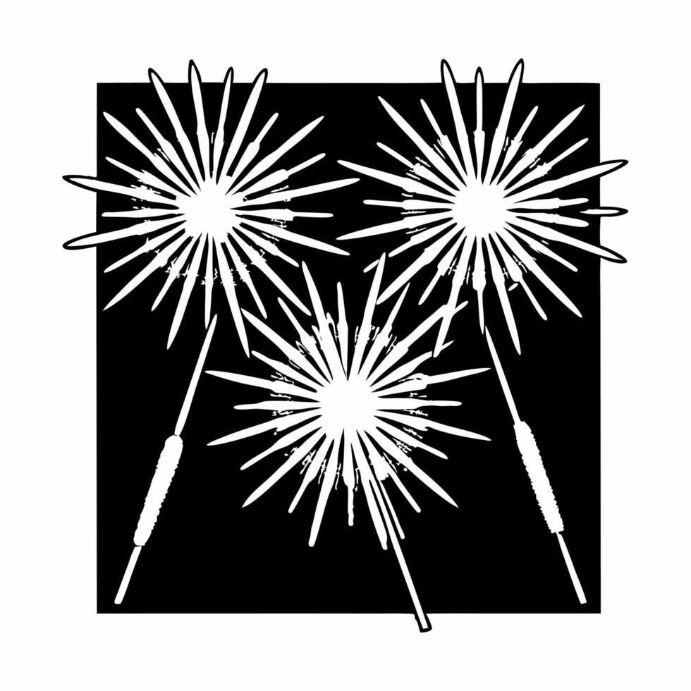 Flat Macro of New Year Sparklers concept as A close up of sparklers glowing brightly against a dark background symbolizing the celebration of New Year 2026 The camera captures the Squre vector