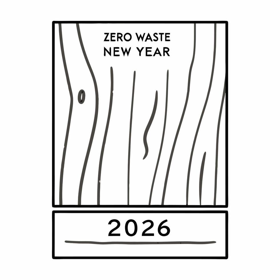 Flat Natural Wood Texture Background concept as A seamless background featuring a natural wood texture symbolizing sustainability and a Zero Waste New Year 2026 The camera capture Squre vector