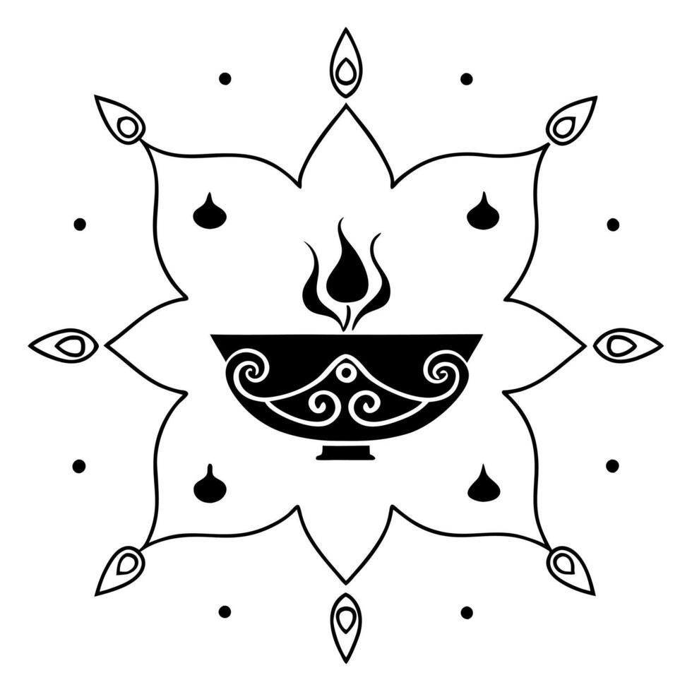 Flat Neon colored abstract art of Labh Pancham rituals with glowing patterns concept as An abstract digital art banner illustrating Labh Pancham rituals depicted through glowing ne Squre vector