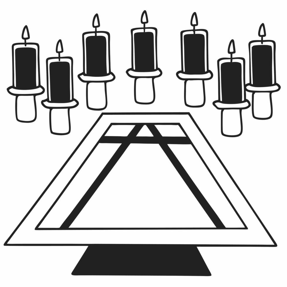 Flat Podium with floating Hanukkah candles on top copy space on base concept as A podium with floating Hanukkah candles positioned on top leaving the base for copy space The float Squre vector