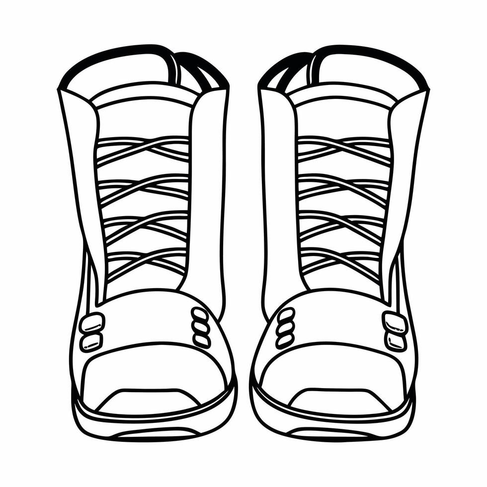 Flat Snowboard boots icon isolated on white background concept as A pair of snowboard boots vectorized and isolated on a white background The clean and modern design is ideal for Squre vector