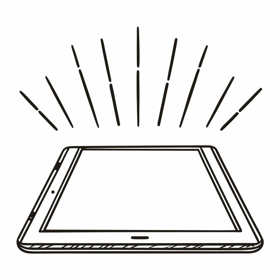 Flat Tablet with Holographic Profit Indicators concept as A tablet displayed on a glossy white background with holographic indicators of profits floating above the screen The imag Squre vector