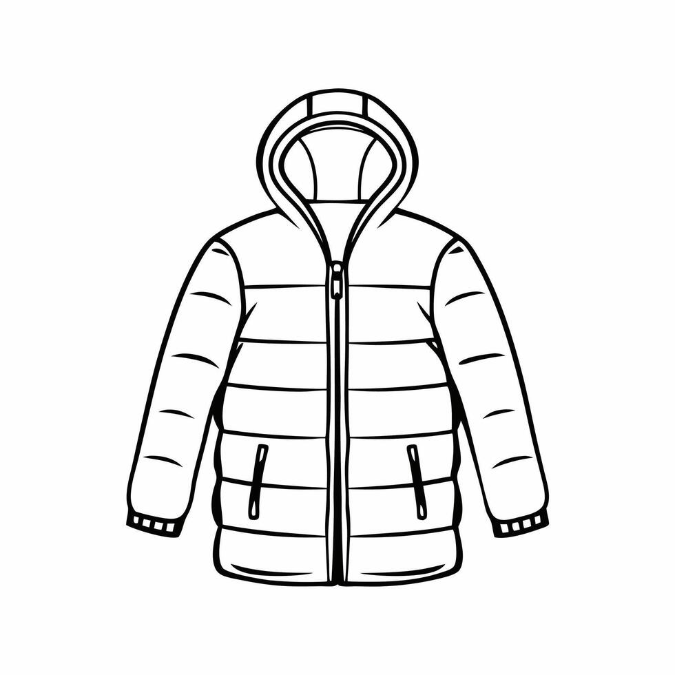 Flat Winter coat icon with hood isolated on white background concept as A winter coat with a hood vectorized and isolated on a white background The clean and simple design is idea Squre vector