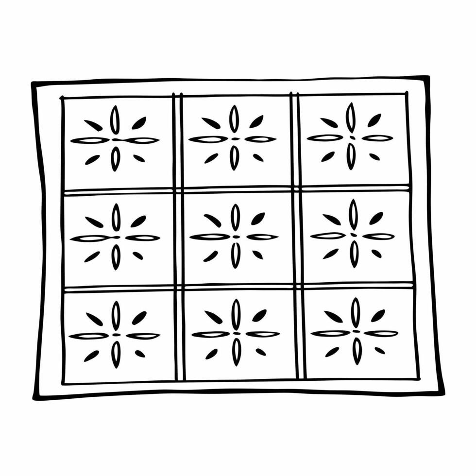 Flat Zero Waste Watercolor Rangoli Grid Tiles concept as Seamless watercolor tiles featuring a grid pattern of Rangoli designs interspersed with zero waste elements like compost bi Squre vector
