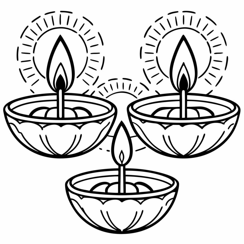 Floating Diwali diya with glowing patterns suspended mid air isolated on a white background concept as A minimalist featuring a floating Diwali diya with glowing patterns su Squre vector