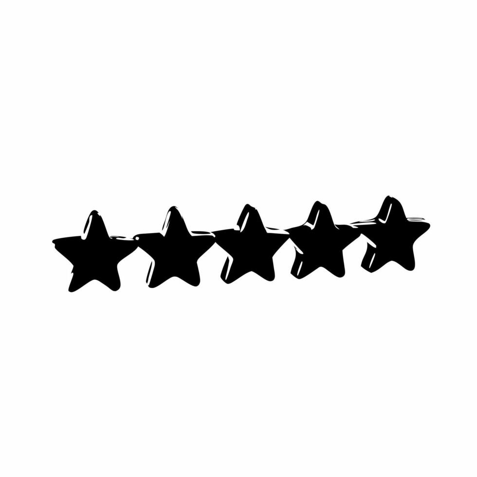 Floating glowing product review stars for Cyber Monday concept as Glowing product review stars float in mid air isolated on a white background representing customer satisfaction fo Squre vector