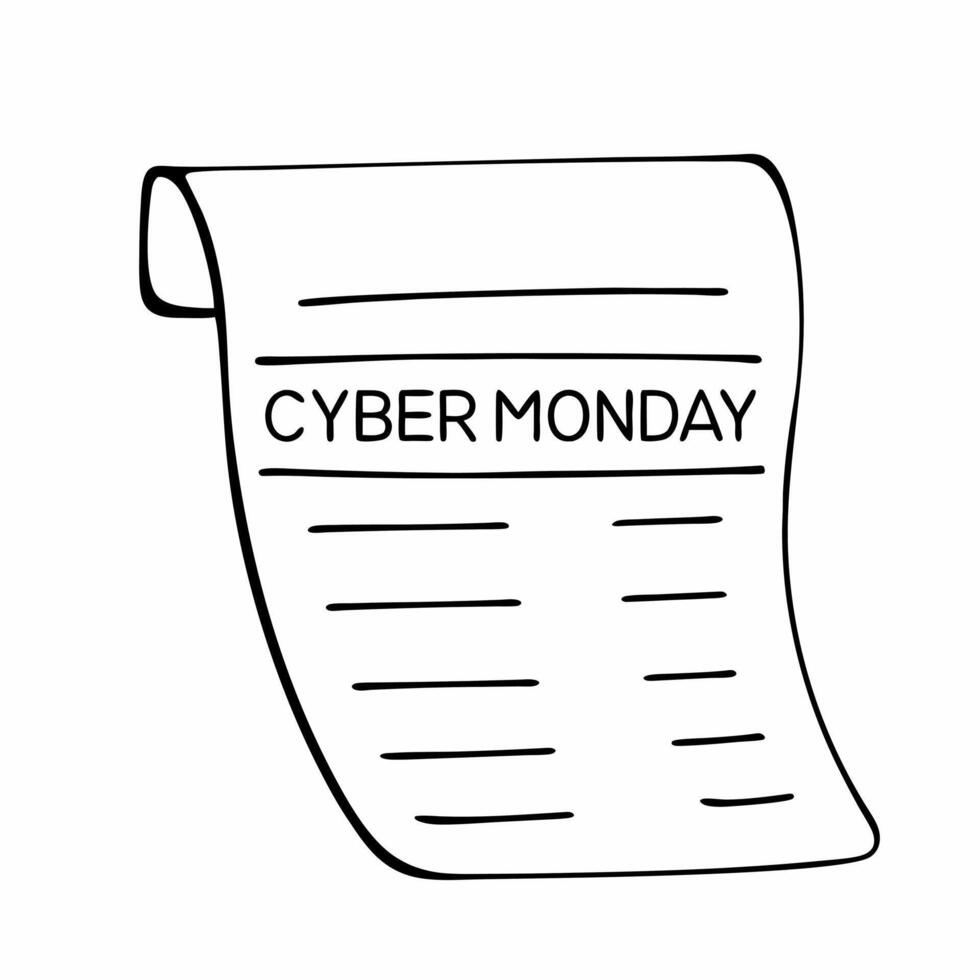 Floating glowing shopping list with Cyber Monday discounts concept as A glowing shopping list floats mid air showing Cyber Monday discounts isolated on a white background The slee Squre vector