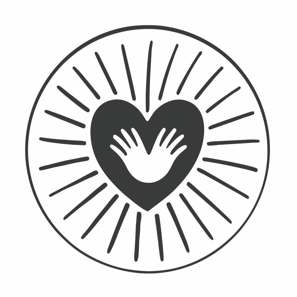 Floating hand with a glowing heart symbolizing compassion for Human Rights Day concept as A flying gravity of a hand gently holding a glowing heart isolated on a white backg Squre vector