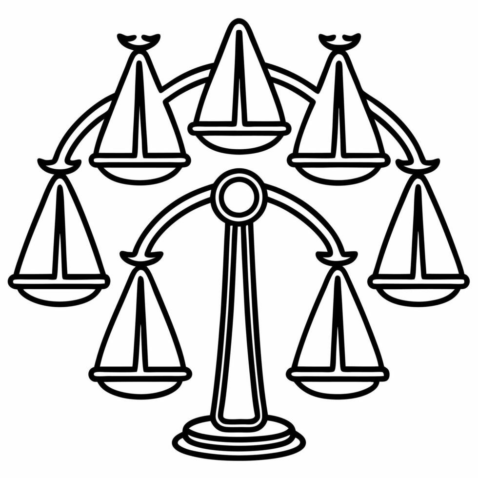 Floating holographic balance scales with glowing rights symbols copy space concept as Holographic balance scales floating in mid air with glowing human rights symbols surrounding t Squre vector